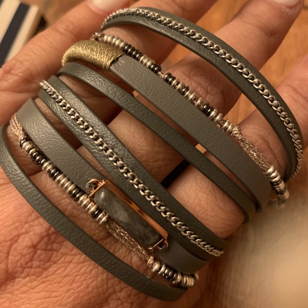 Yves leather wrap bracelet